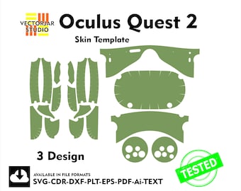 Oculus Quest 2 Skin vector template file skin die cut layout
