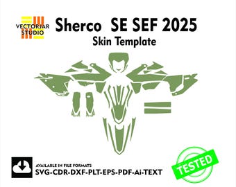 Sherco  SE & SEF 2025 Skin vector template file skin die cut layout