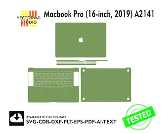 Macbook Pro (16-inch, 2019) A2141 Skin vector template file skin die cut layout