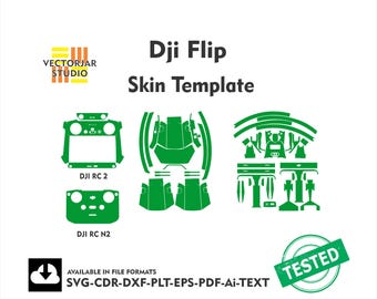 Plantilla vectorial para Dji Flip Skin, diseño de troquelado