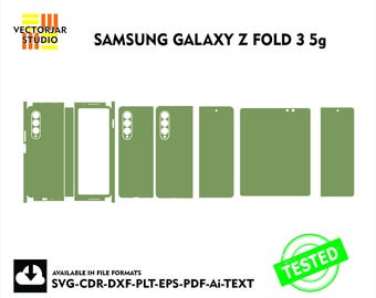 Samsung Galaxy Z Fold3 5g Skin vector template file skin die cut layout