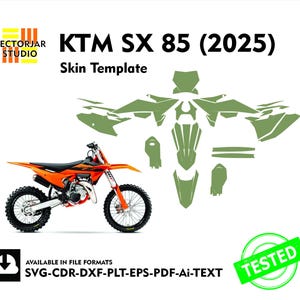 KTM SX 85 (2025) Skin vector template file skin die cut layout