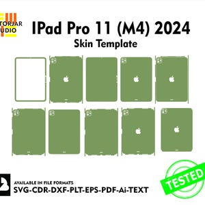Apple Ipad Pro 11 (M4) 2024 Skin vector template file skin die cut layout