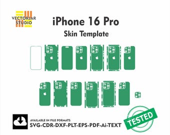 iPhone 16 Pro スキン ベクター テンプレート ファイル スキン ダイカット レイアウト