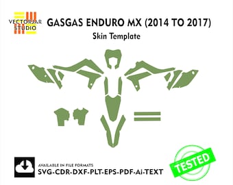 GASGAS ENDURO MX (2014 to 2017) Skin vector template file skin die cut layout