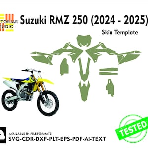 Suzuki-RMZ 250-(2024 - 2025) Skin vector template file skin die cut layout