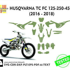HUSQVARNA TC FC 125-250-450 (2016 -2018) Skin vector template file skin die cut layout