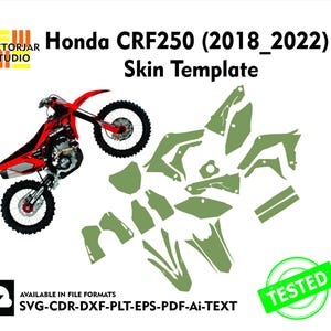 Honda CRF250 (2018_2022) Skin vector template file skin die cut layout