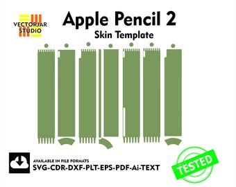 Apple Pencil 2 Skin vector template file skin die cut layout