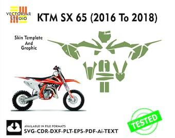 KTM SX 65 (2016 To 2018) Skin vector template file skin die cut layout