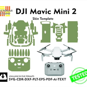DJI Mavic Mini 2 Skin Vektor Vorlage Datei Skin gestanztes Layout