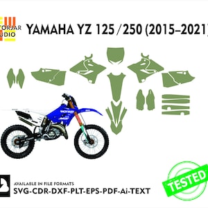 YAMAHA YZ 125 250 (2015-2021) Skin vector sjabloonbestand skin gestanste lay-out