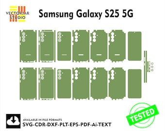 Samsung Galaxy S25 5G Skin vector template file skin die cut layout