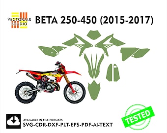 BETA 250-450 (2015-2017) Skin vector template file skin die cut layout