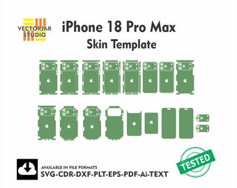 iPhone 18 Pro Max Skin vector template file skin die cut layout