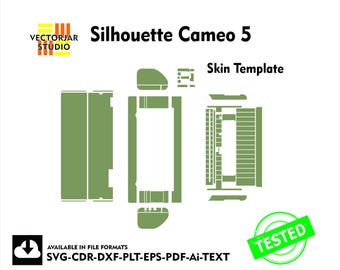 Archivo de plantilla vectorial de piel Silhouette CAMEO 5, diseño de troquelado de piel