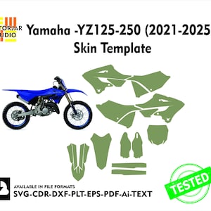 Yamaha - YZ125-250 (2021-2022-2023-2024-2025) Skin vector template file skin die cut layout