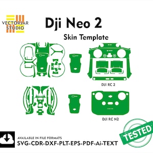 DJI Neo 2 (2025) スキン ベクター テンプレート ファイル スキン ダイカット レイアウト