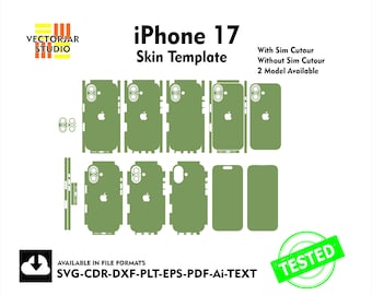 iPhone 17 スキン ベクター テンプレート ファイル スキン ダイカット レイアウト