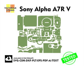 Sony Alpha A7R V Skin vector template file skin die cut layout cricut