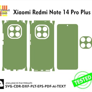Può includere: Un modello di protezione per lo schermo del telefono verde per Xiaomi Redmi Note 14 Pro Plus. Il modello include ritagli per la fotocamera e altre funzionalità.