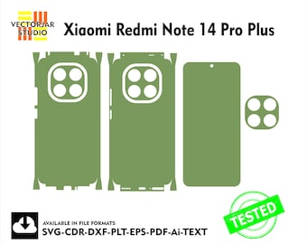 Xiaomi Redmi Note 14 Pro Plus Skin vector template file skin die cut layout