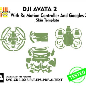 DJI AVATA 2 Skin vector template file skin die cut layout