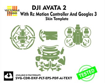 DJI AVATA 2 Skin vector template file skin die cut layout