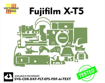Fujifilm X-T5 Skin vektormallfil hud utstansad layout