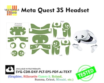 Meta Quest 3S Headset 2024 Skin vector template file skin die cut layout