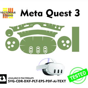 Meta Quest 3 Skin vector template file skin die cut layout