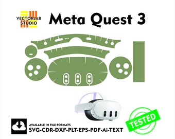 Meta Quest 3 Skin vector template file skin die cut layout