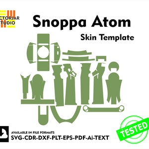 Snoppa Atom Skin vektormallfil hud stansad layout bild 1