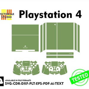 playstation Ps4 Fat Skin vector template file skin die cut layout