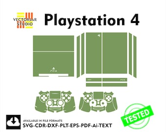 playstation Ps4 Fat Skin vector template file skin die cut layout