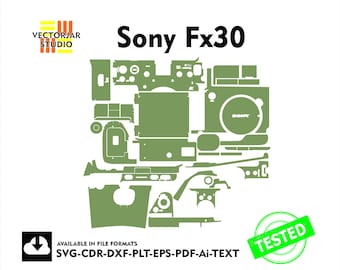 Sony FX30 Skin vektormallfil hud utstansad layout