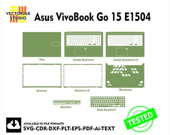 Asus VivoBook Go 15 E1504 Skin vector template file skin die cut layout