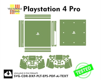 playstation 4 pro PS4 Skin vector template file skin die cut layout