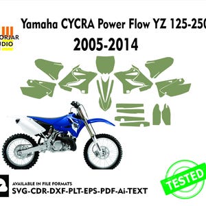 Yamaha CYCRA Power Flow YZ 125-250 2005-2014 Skin vector sjabloonbestand skin gestanste lay-out