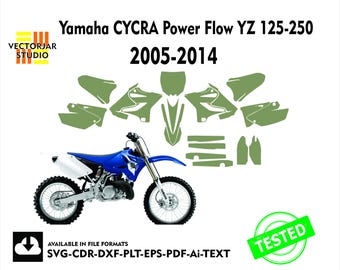 Yamaha CYCRA Power Flow YZ 125-250 2005-2014 Skin vector template file skin die cut layout