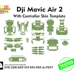 Dji Mavic Air 2 Skin Template-Datei, gestanztes Layout