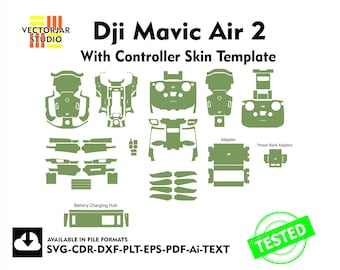 Dji Mavic Air 2 Skin vector template file skin die cut layout