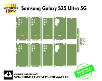 Samsung Galaxy S25 Ultra 5G Skórka wektor szablon plik skóry wycinany układ