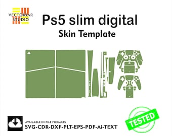 playstation 5 Slim Digital Skin vector template file skin die cut layout
