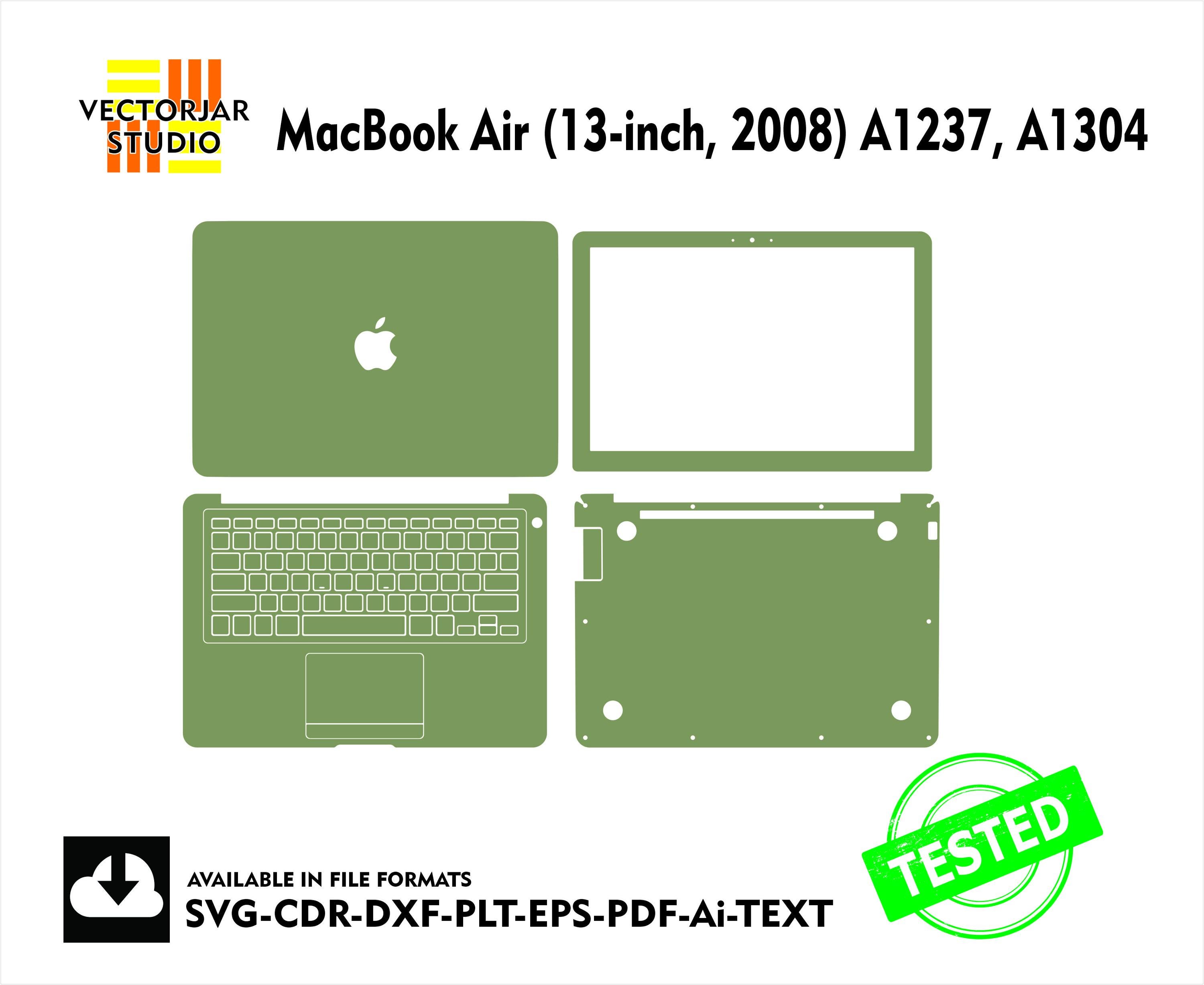 MacBook Air (13-inch, 2008) A1237, A1304 Skin Vector Template File 
