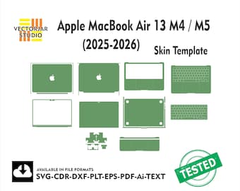 Apple MacBook Air 13 M4 M5 2025-2026 Skin-vectorsjabloonbestand