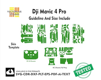 DJI mavic 4 pro Skin vector template file skin die cut layout