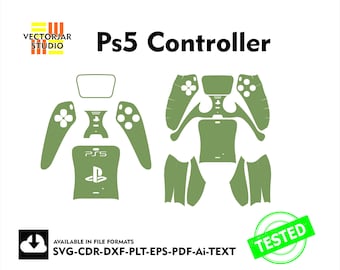 Ps5 Controller Full wrap Skin vector template file skin die cut layout
