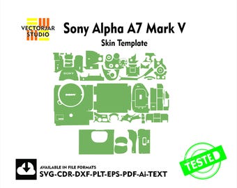 Sony Alpha A7 Mark V Skin vector template file skin die cut layout