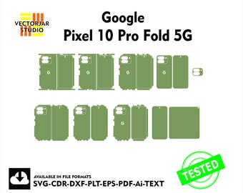 Plantilla vectorial de diseño de troquelado para Google Pixel 10 Pro Fold 5G